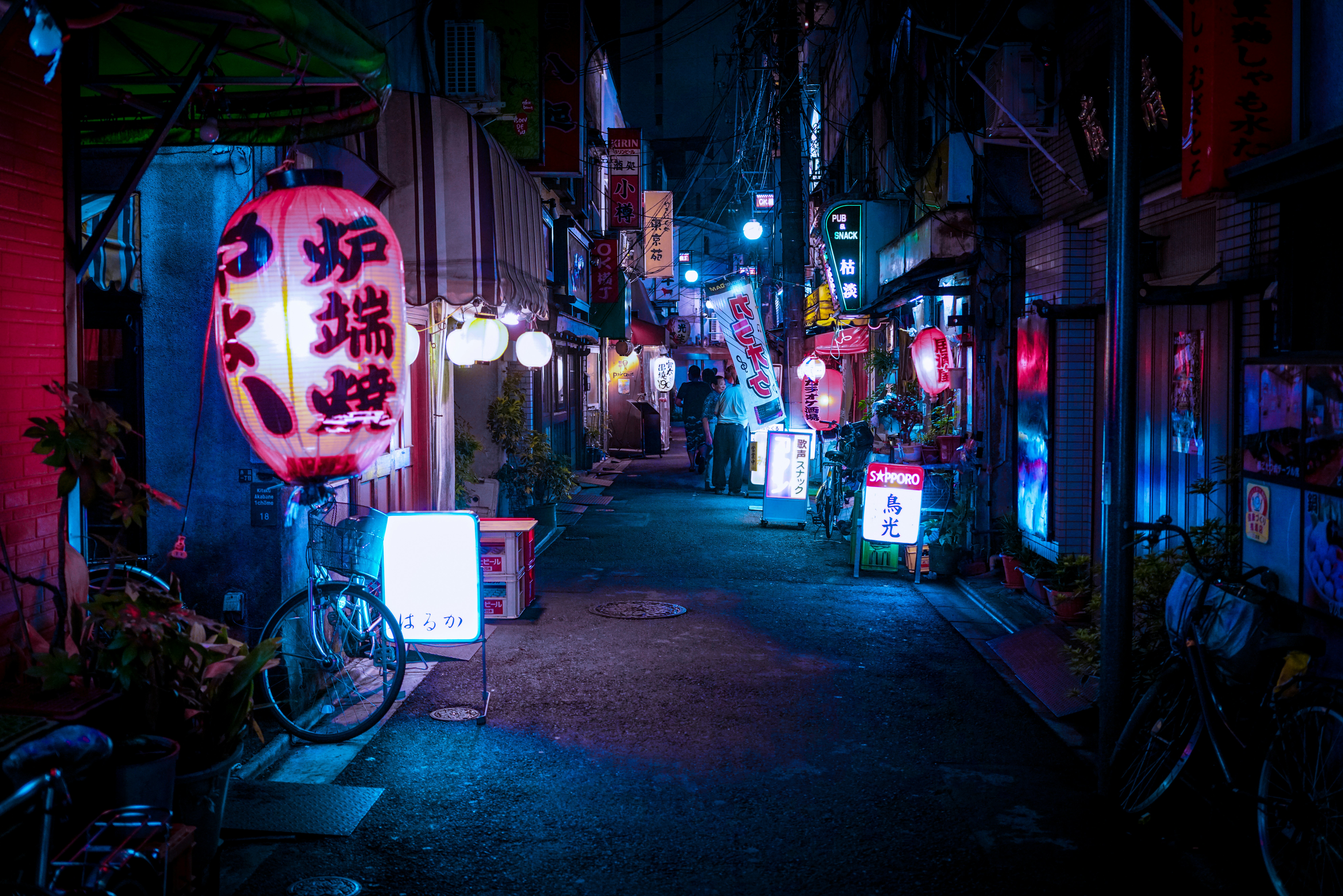 A picture of a street in japan.
