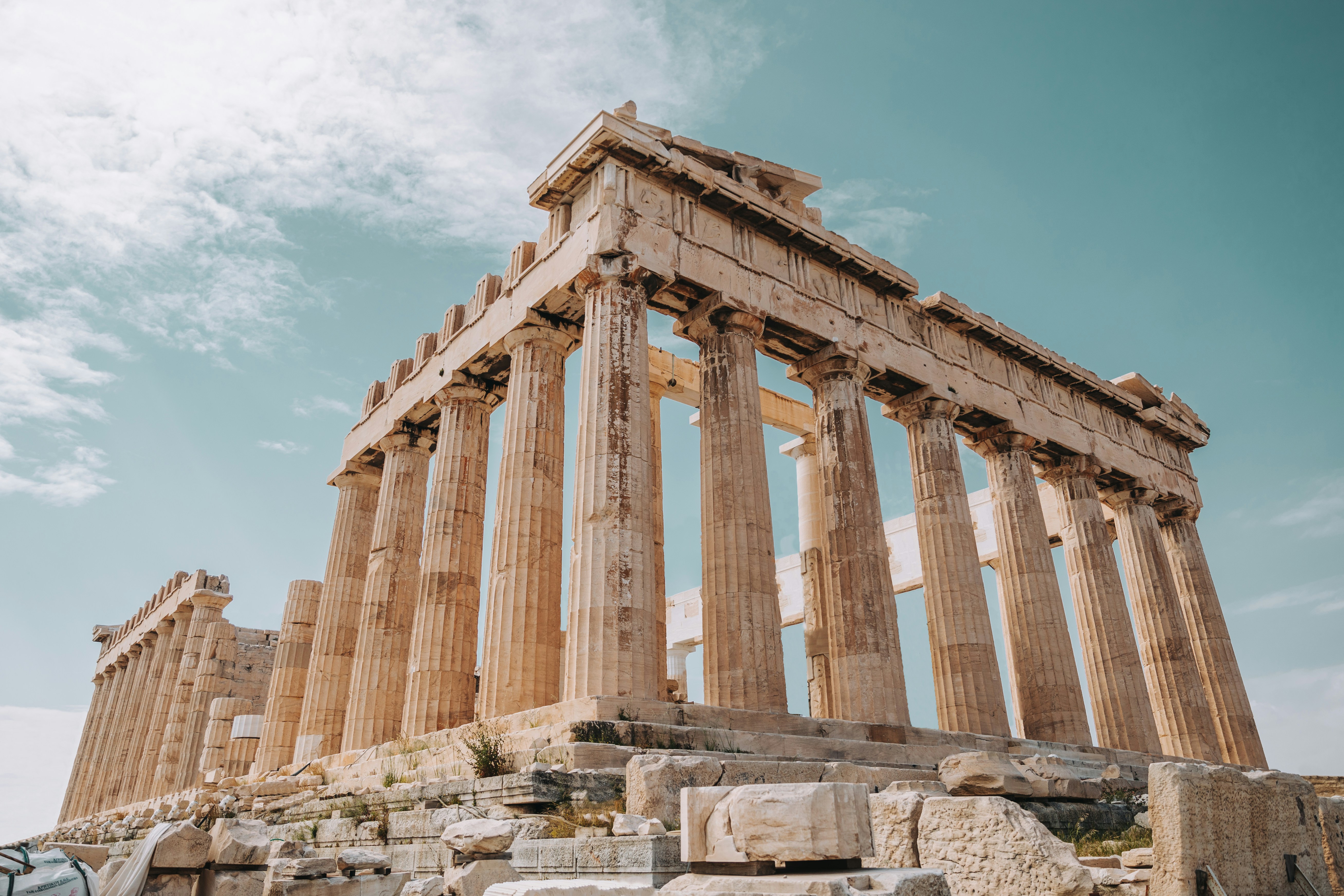 Old roman architecture in Athens Greece.